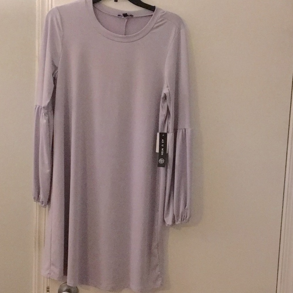 Brand new lilac, long sleeve dress